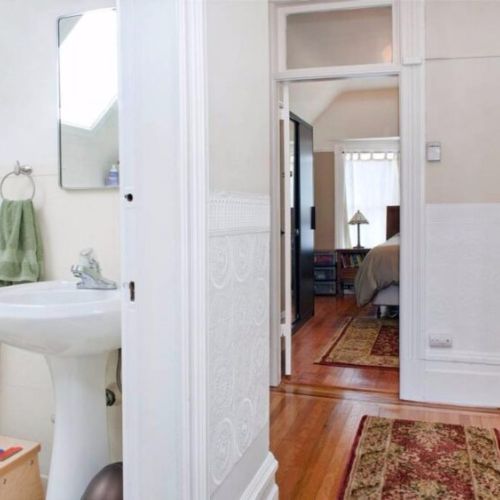 Upstairs hallway and bathroom